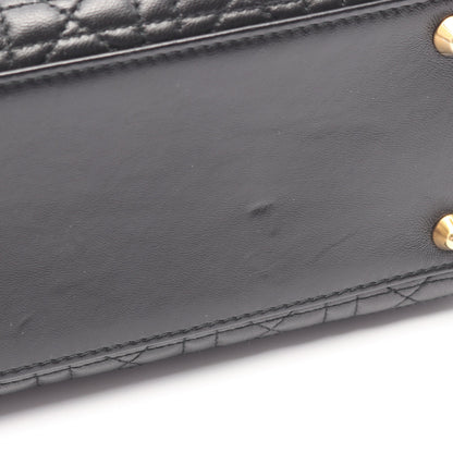 レディディオール ラージ カナージュ 2WAY ハンドバッグ レザー ブラック クリスチャンディオール バッグ Christian Dior
