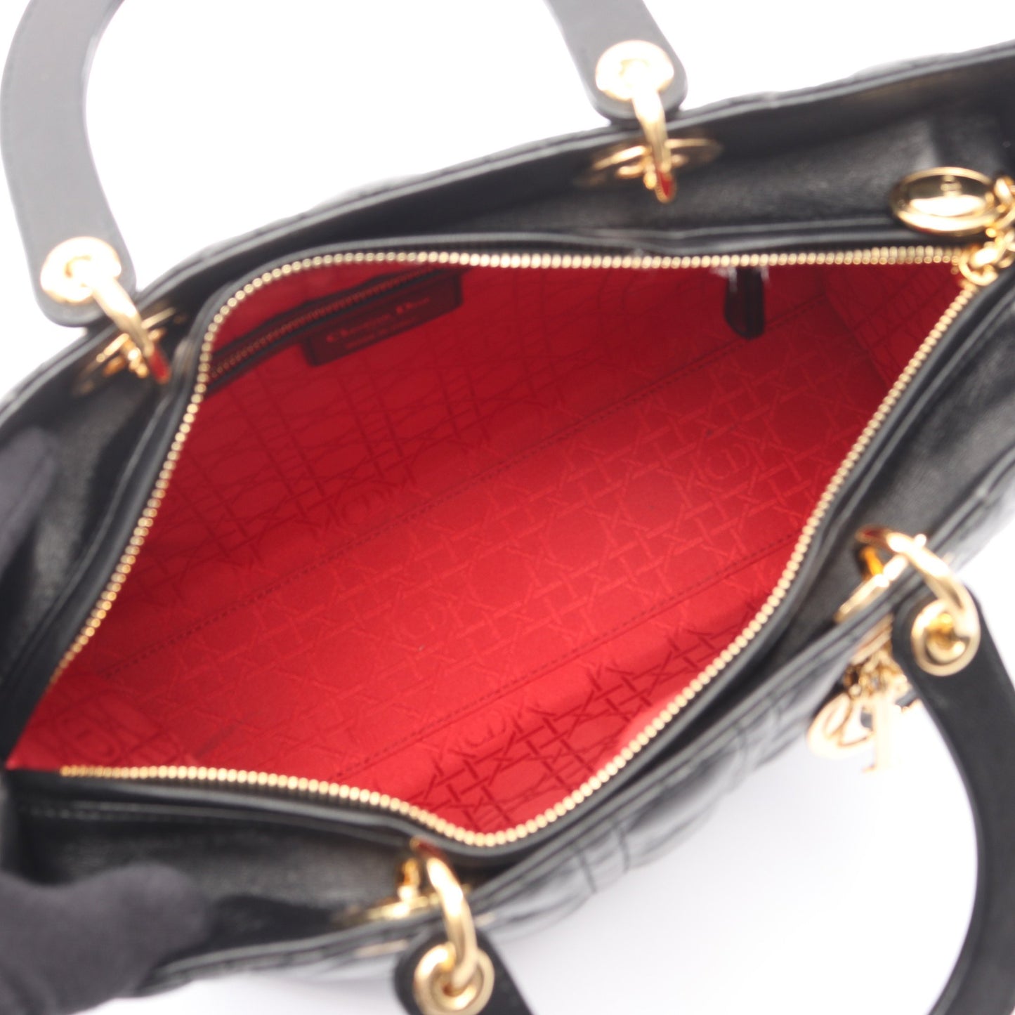 レディディオール ラージ カナージュ 2WAY ハンドバッグ レザー ブラック クリスチャンディオール バッグ Christian Dior