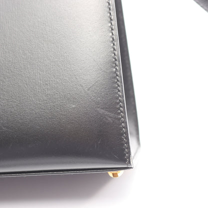 ヴィンテージ ショルダーバッグ ボックスカーフ ブラック ゴールド金具 ○Y刻印 エルメス バッグ HERMES