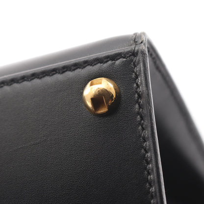 ヴィンテージ ショルダーバッグ ボックスカーフ ブラック ゴールド金具 ○Y刻印 エルメス バッグ HERMES
