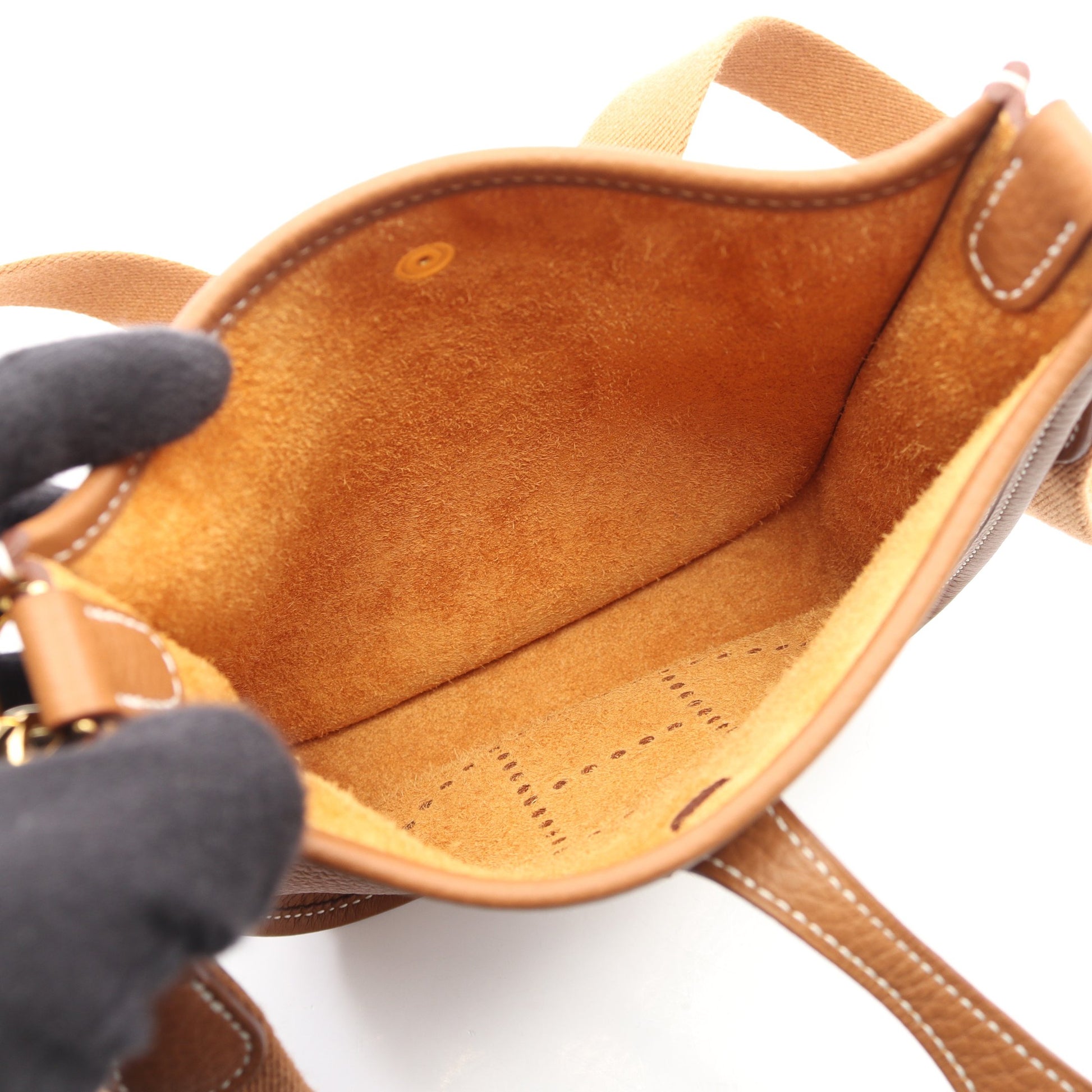 エヴリンTPM アマゾン ゴールド ショルダーバッグ トリヨンクレマンス ブラウン ゴールド金具 G刻印 エルメス バッグ HERMES
