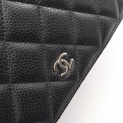 マトラッセ チェーンウォレット キャビアスキン ブラック シルバー金具 シャネル バッグ CHANEL