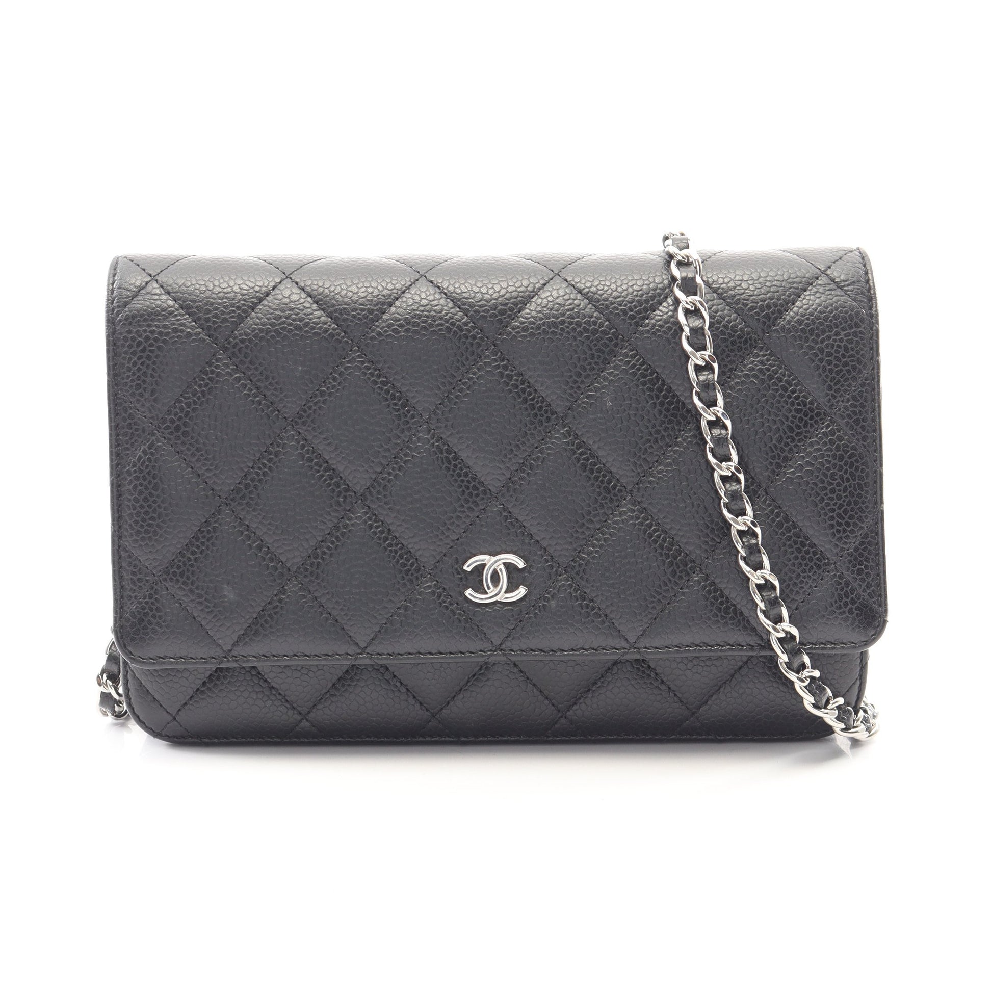 マトラッセ チェーンウォレット キャビアスキン ブラック シルバー金具 シャネル バッグ CHANEL