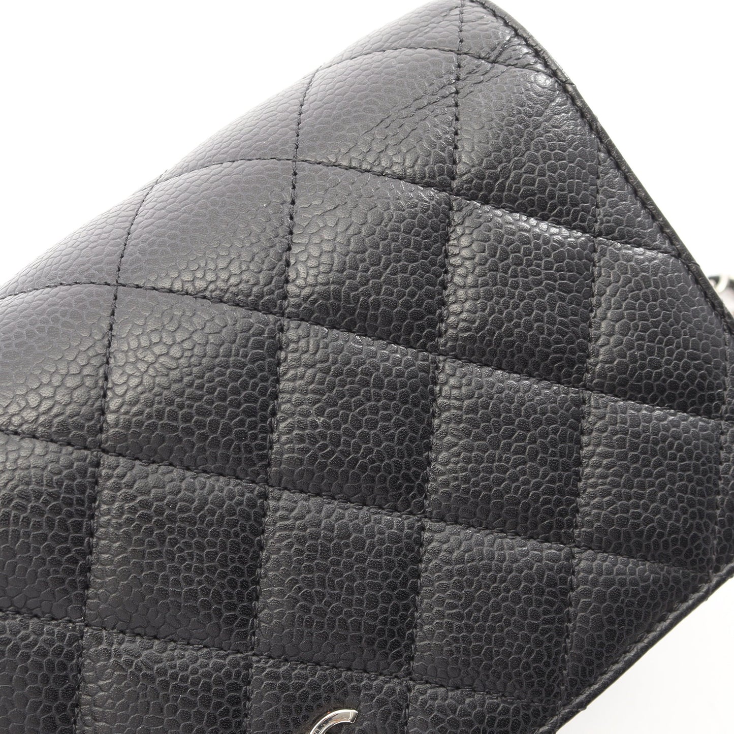 マトラッセ チェーンウォレット キャビアスキン ブラック シルバー金具 シャネル バッグ CHANEL