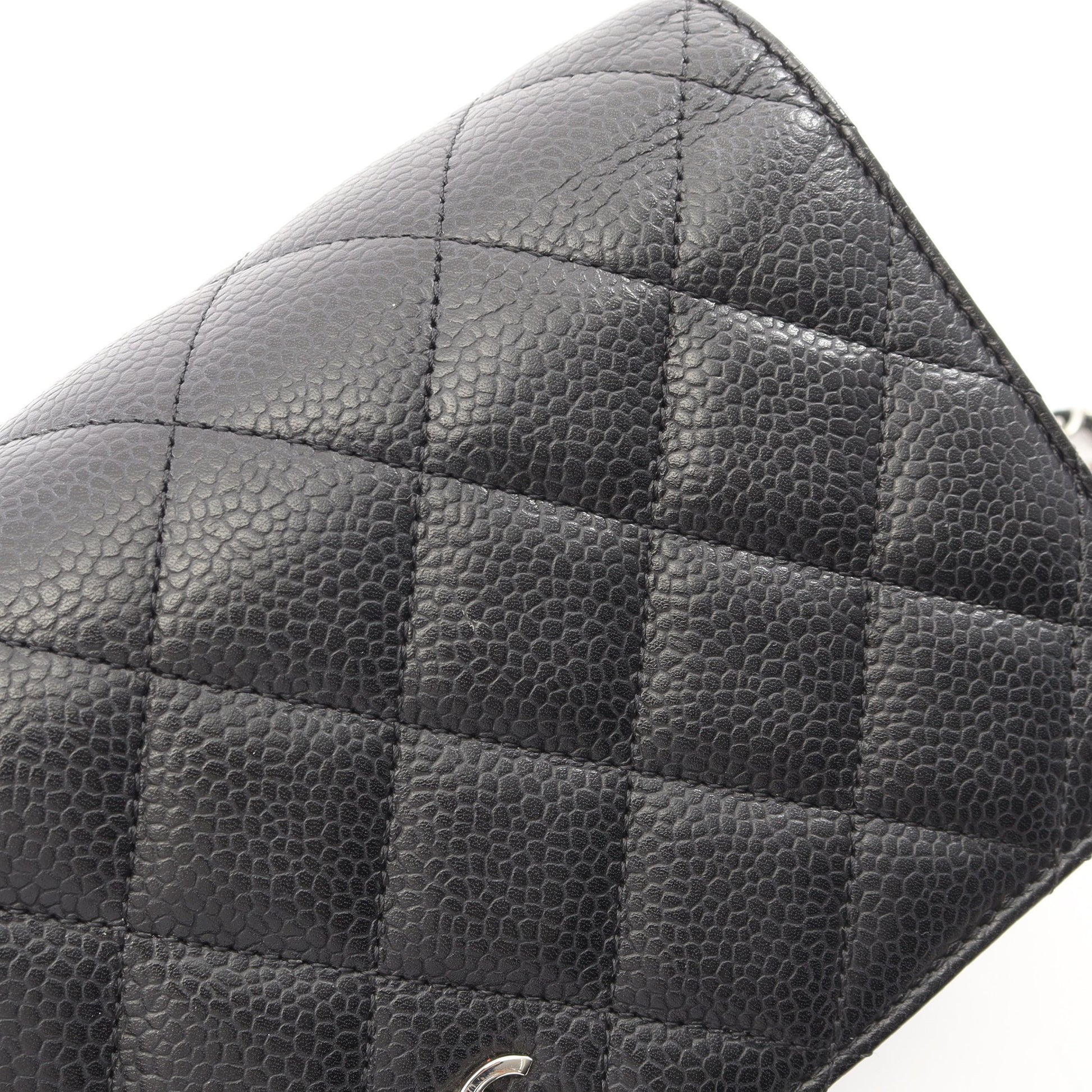 マトラッセ チェーンウォレット キャビアスキン ブラック シルバー金具 シャネル バッグ CHANEL