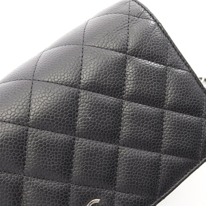 マトラッセ チェーンウォレット キャビアスキン ブラック シルバー金具 シャネル バッグ CHANEL