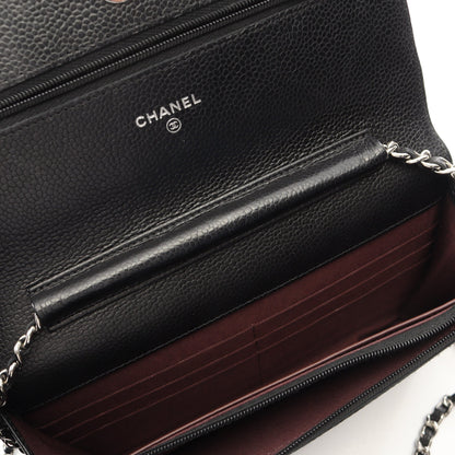 マトラッセ チェーンウォレット キャビアスキン ブラック シルバー金具 シャネル バッグ CHANEL