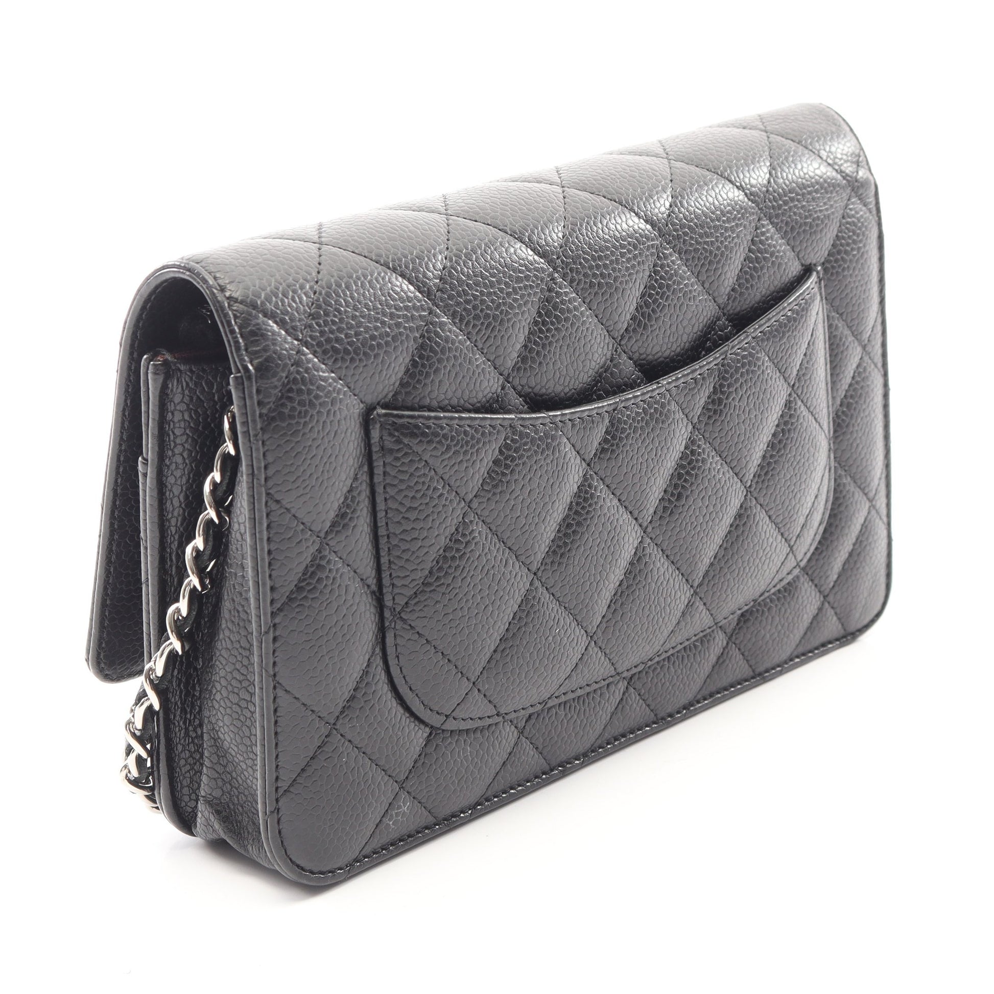 マトラッセ チェーンウォレット キャビアスキン ブラック シルバー金具 シャネル バッグ CHANEL