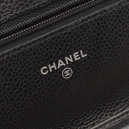 マトラッセ チェーンウォレット キャビアスキン ブラック シルバー金具 シャネル バッグ CHANEL