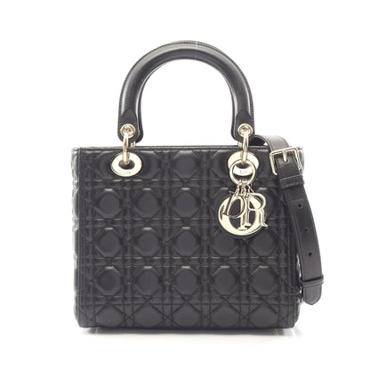LADY DIOR レディディオール カナージュ 2WAY ハンドバッグ レザー ブラック クリスチャンディオール バッグ Christian Dior