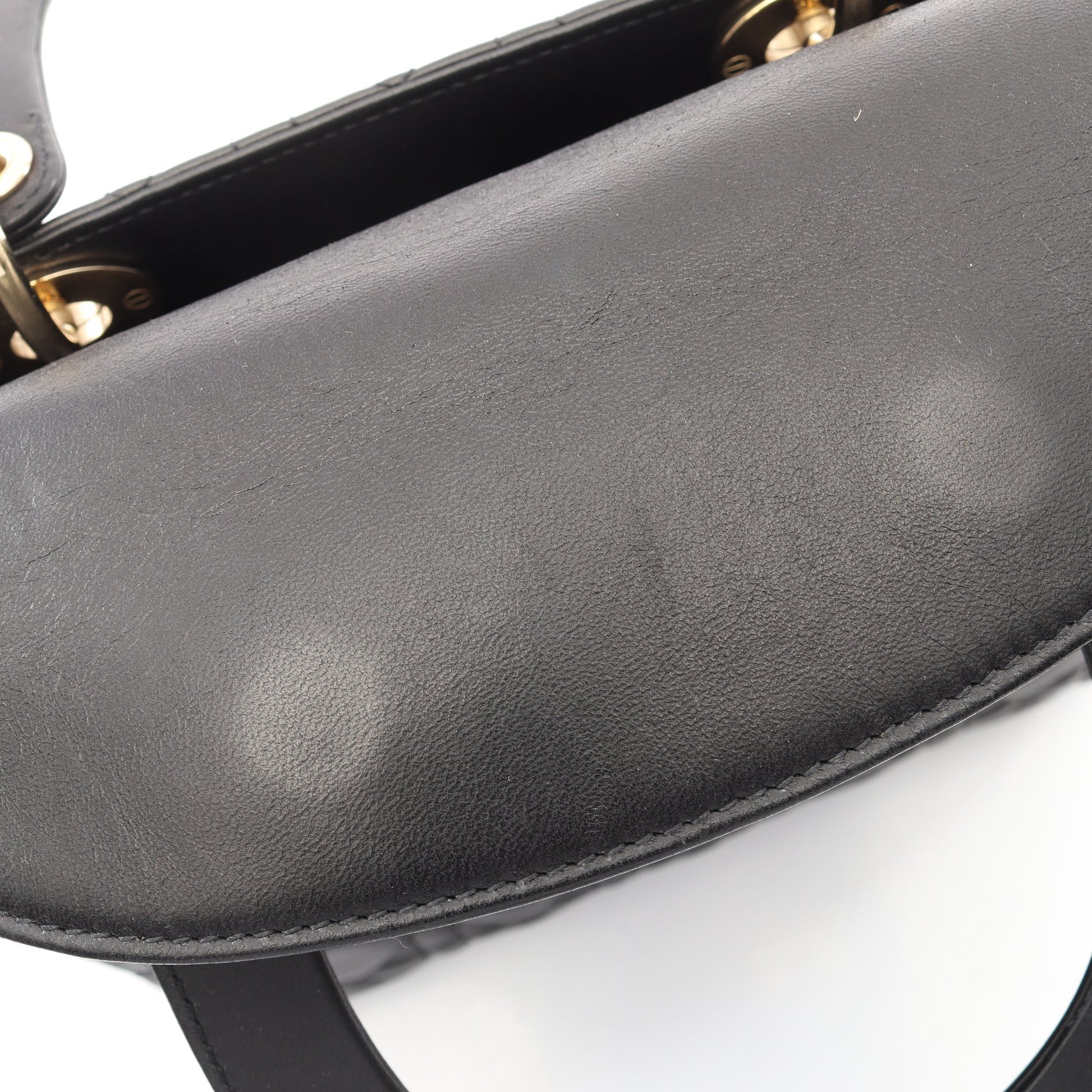 LADY DIOR レディディオール カナージュ 2WAY ハンドバッグ レザー ブラック クリスチャンディオール バッグ Christian Dior