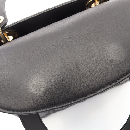 LADY DIOR レディディオール カナージュ 2WAY ハンドバッグ レザー ブラック クリスチャンディオール バッグ Christian Dior
