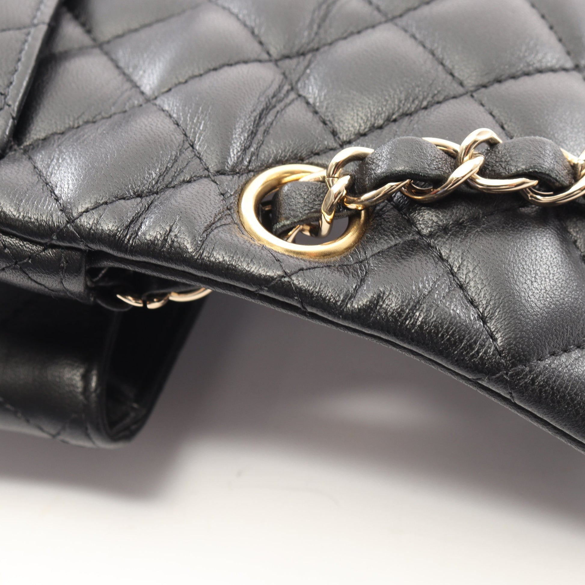 ミニマトラッセ チェーンショルダーバッグ ラムスキン ブラック ゴールド金具 シャネル バッグ CHANEL