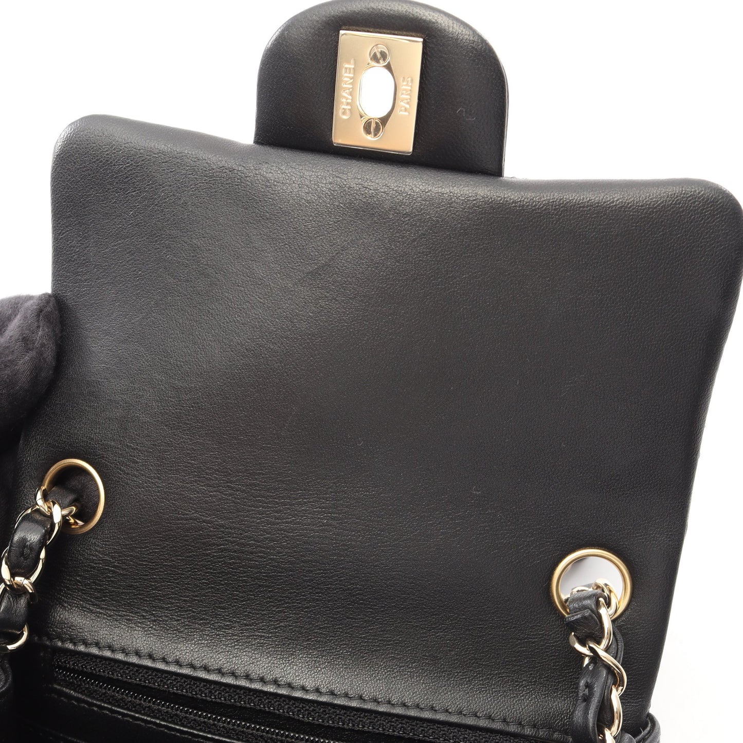ミニマトラッセ チェーンショルダーバッグ ラムスキン ブラック ゴールド金具 シャネル バッグ CHANEL