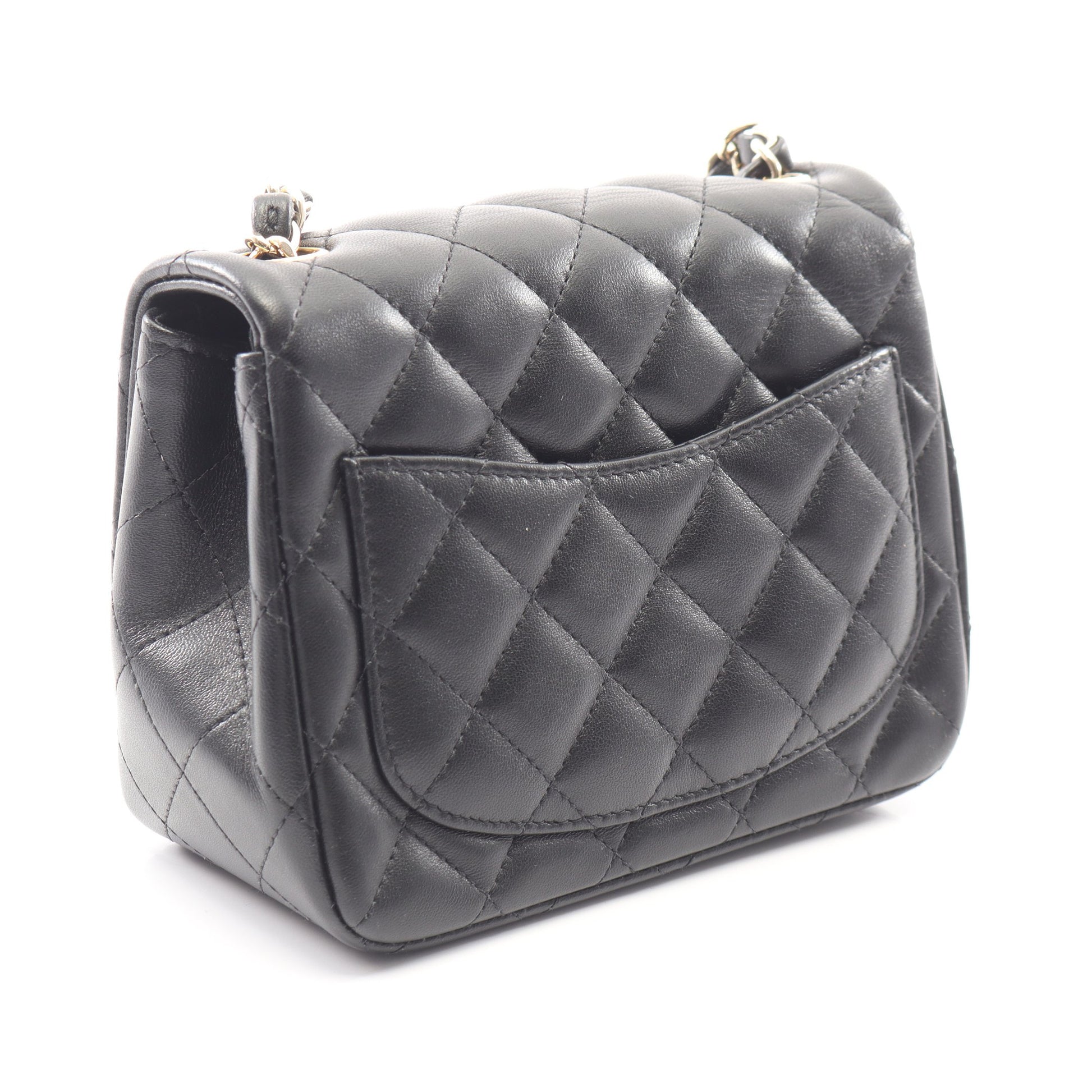 ミニマトラッセ チェーンショルダーバッグ ラムスキン ブラック ゴールド金具 シャネル バッグ CHANEL