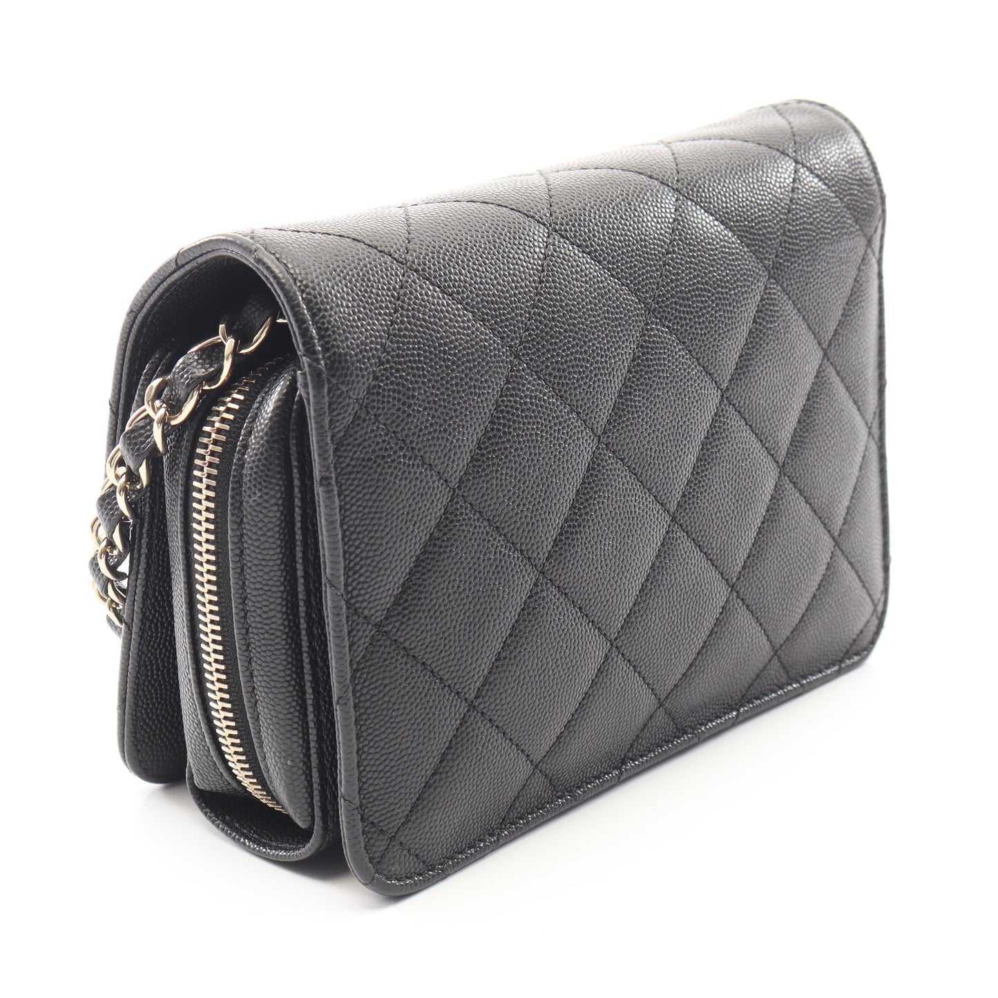 マトラッセ チェーンショルダーバッグ キャビアスキン ブラック ゴールド金具 シャネル バッグ CHANEL