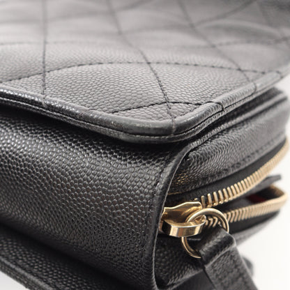 マトラッセ チェーンショルダーバッグ キャビアスキン ブラック ゴールド金具 シャネル バッグ CHANEL