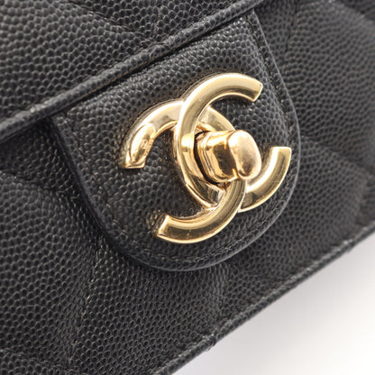 マトラッセ チェーンショルダーバッグ キャビアスキン ブラック ゴールド金具 シャネル バッグ CHANEL