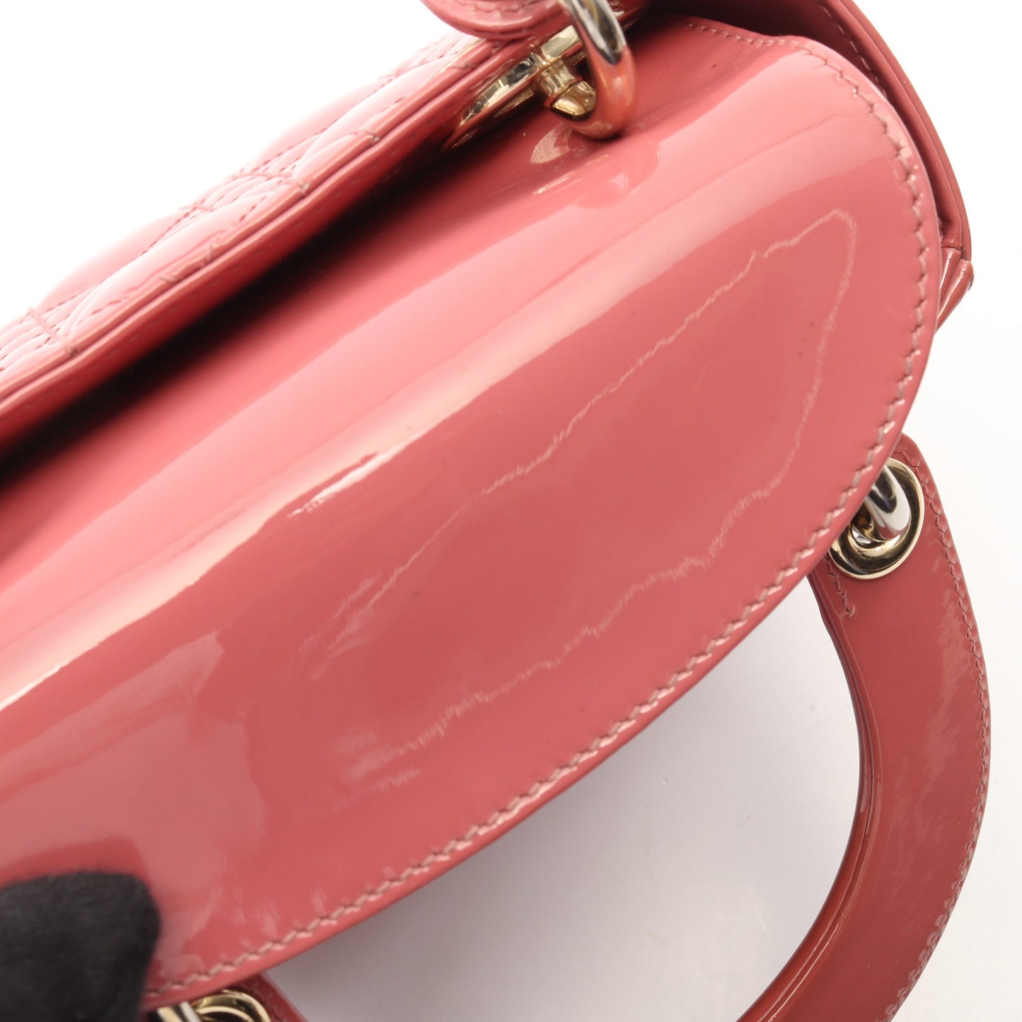 レディディオール ミニ カナージュ 2WAY ハンドバッグ エナメルレザー ピンク クリスチャンディオール バッグ Christian Dior
