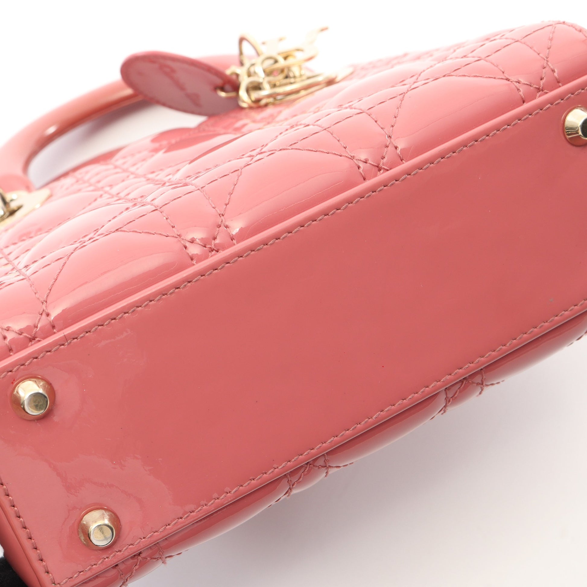 レディディオール ミニ カナージュ 2WAY ハンドバッグ エナメルレザー ピンク クリスチャンディオール バッグ Christian Dior