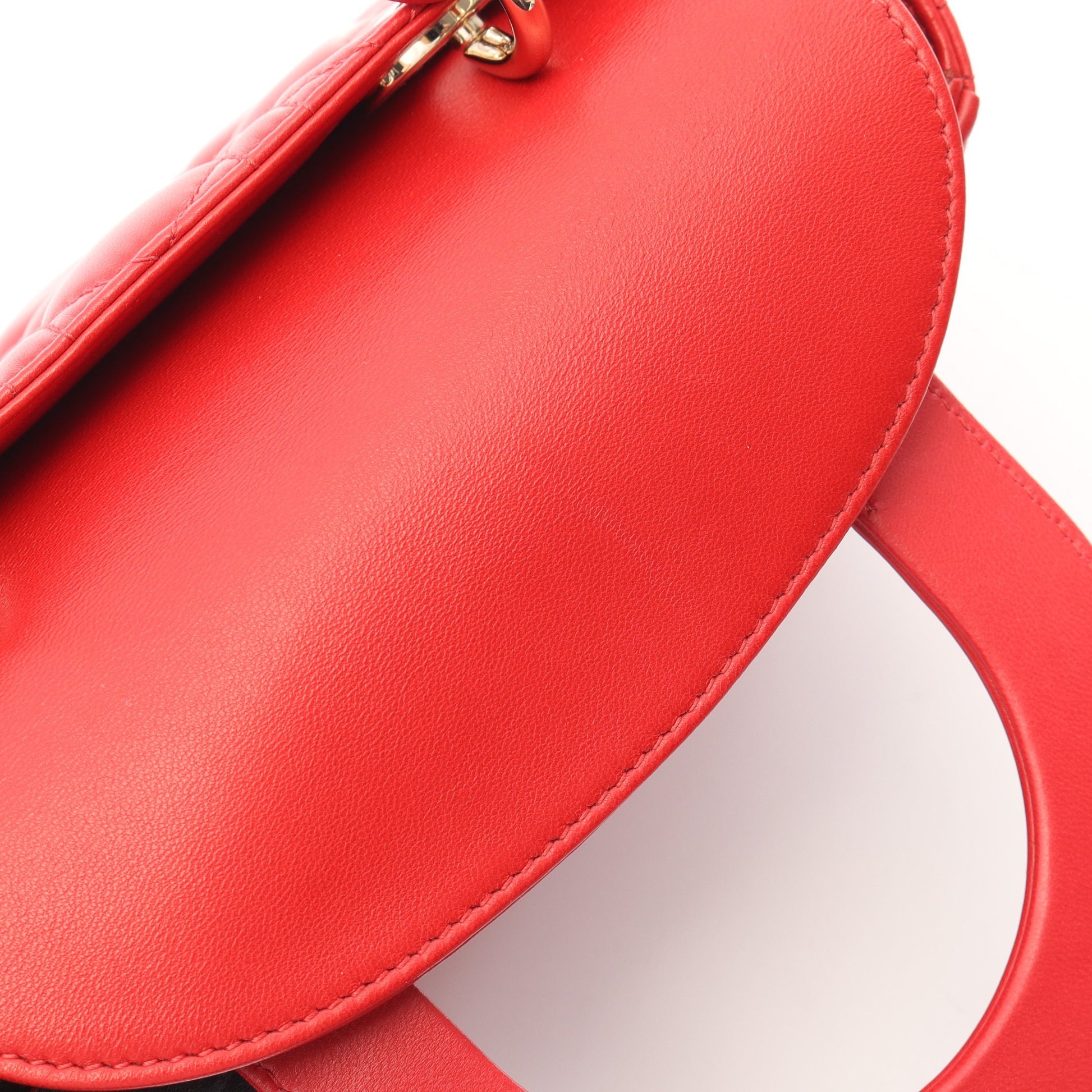 LADY DIOR MY ABCDIOR レディディオール スモール カナージュ 2WAY ハンドバッグ レザー レッド クリスチャンディオール バッグ Christian Dior