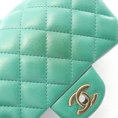 ミニマトラッセ チェーンショルダーバッグ ラムスキン グリーン ゴールド金具 シャネル バッグ CHANEL