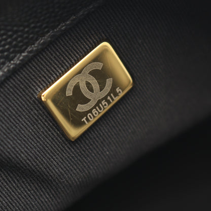マトラッセ チェーンショルダーバッグ キャビアスキン ブラック ゴールド金具 シャネル バッグ CHANEL