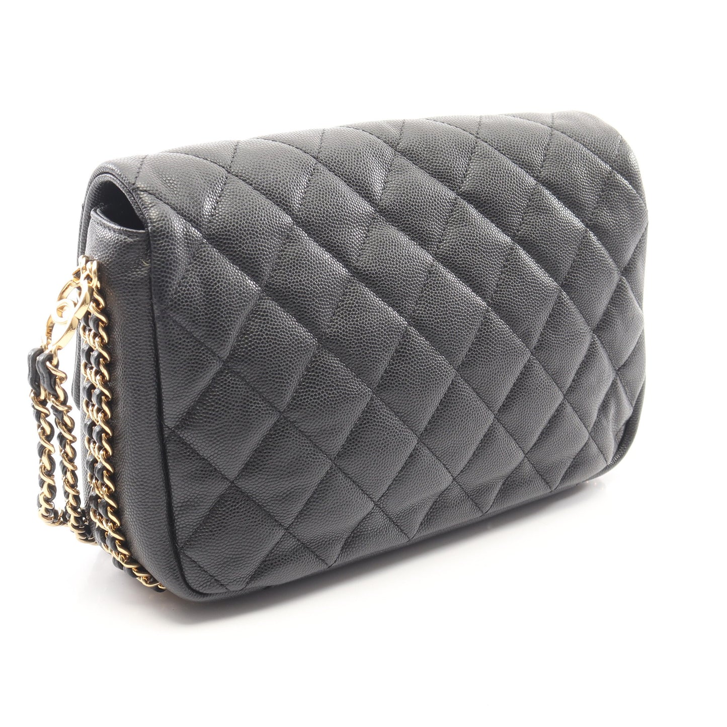 マトラッセ チェーンショルダーバッグ キャビアスキン ブラック ゴールド金具 シャネル バッグ CHANEL