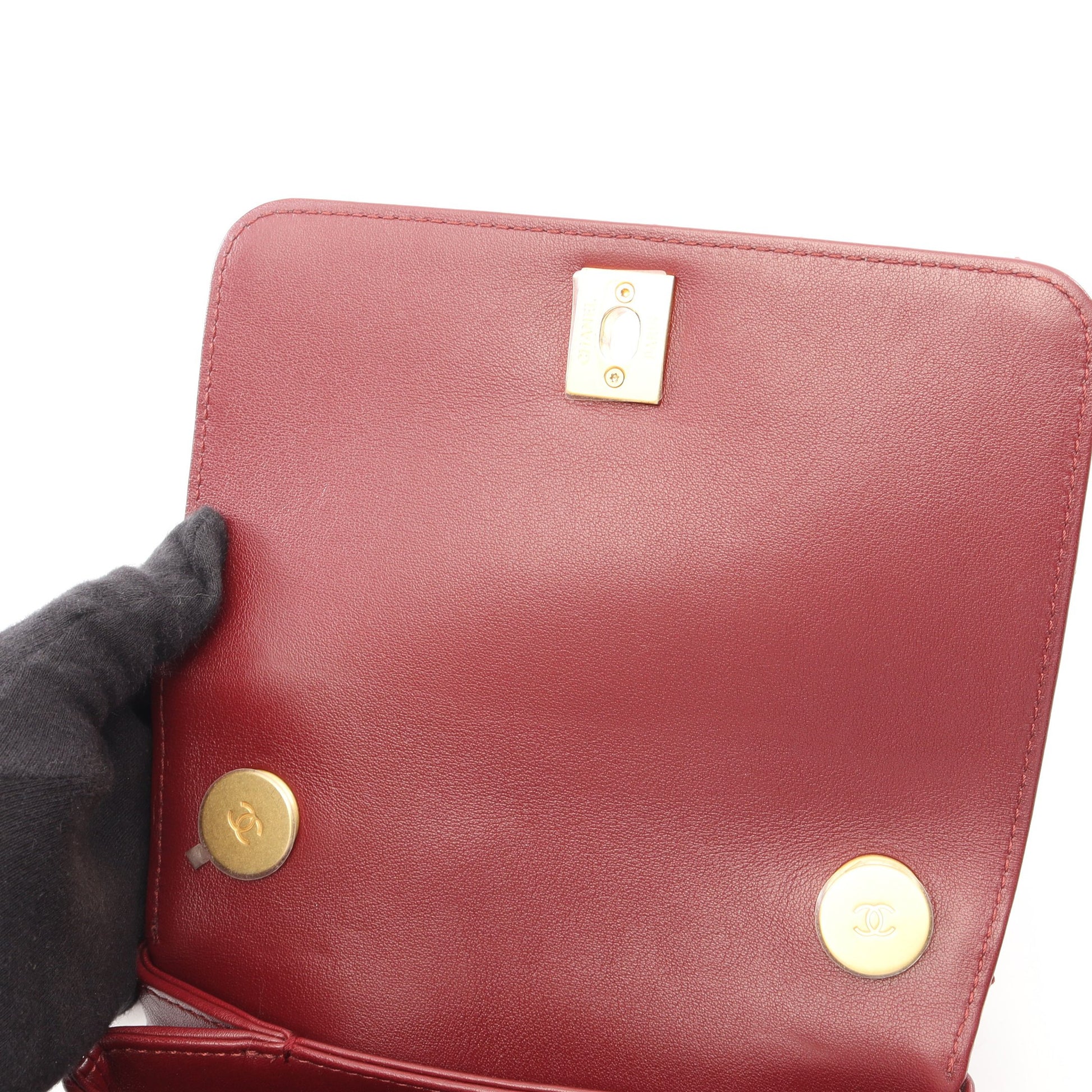 ミニマトラッセ 2WAY チェーンショルダーバッグ ラムスキン ボルドー ゴールド金具 シャネル バッグ CHANEL