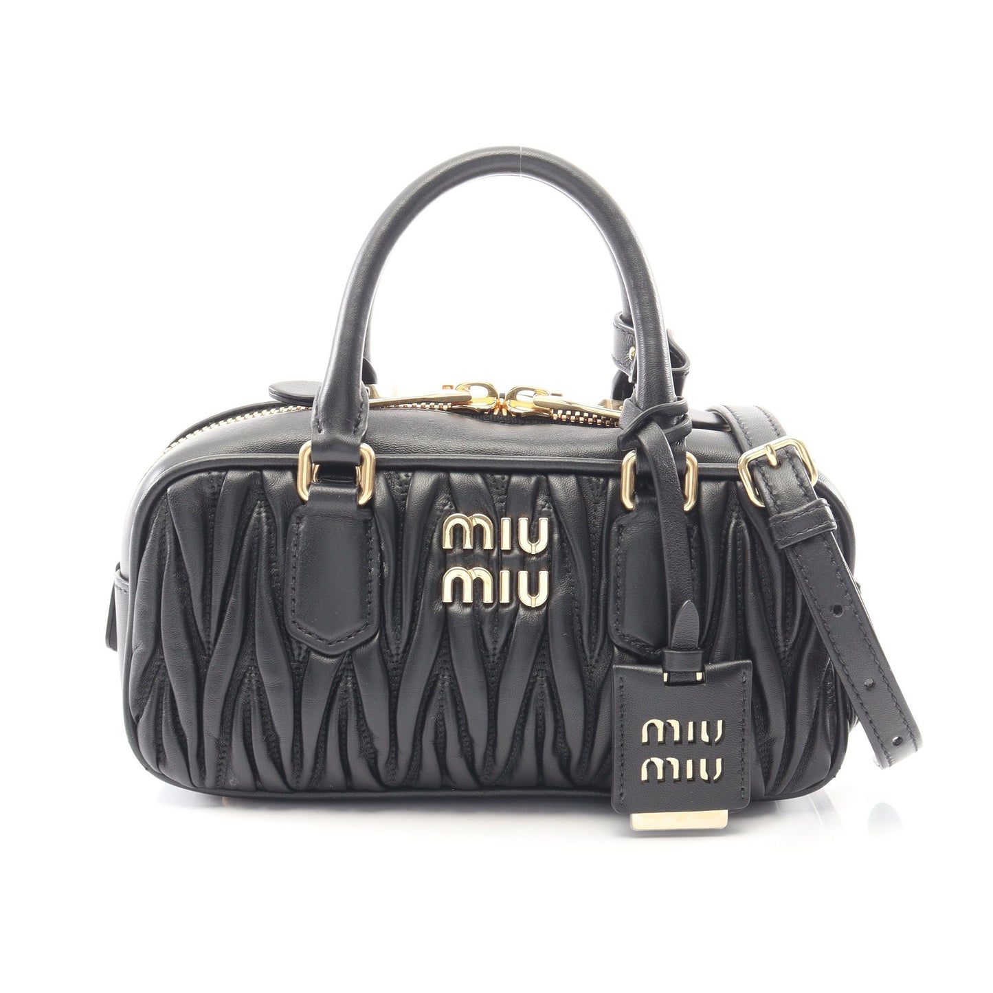 MATELASSE マテラッセ 2WAY ハンドバッグ レザー ブラック ミュウミュウ バッグ miu miu