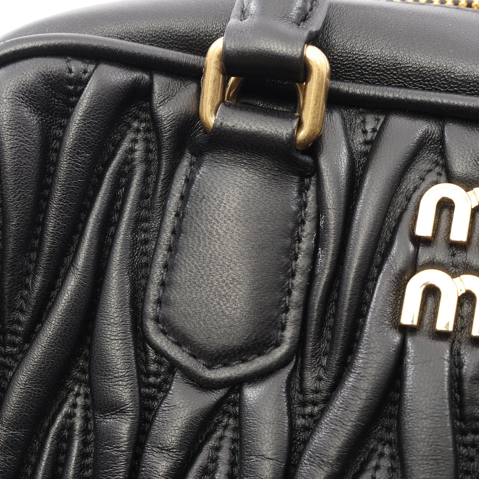 MATELASSE マテラッセ 2WAY ハンドバッグ レザー ブラック ミュウミュウ バッグ miu miu