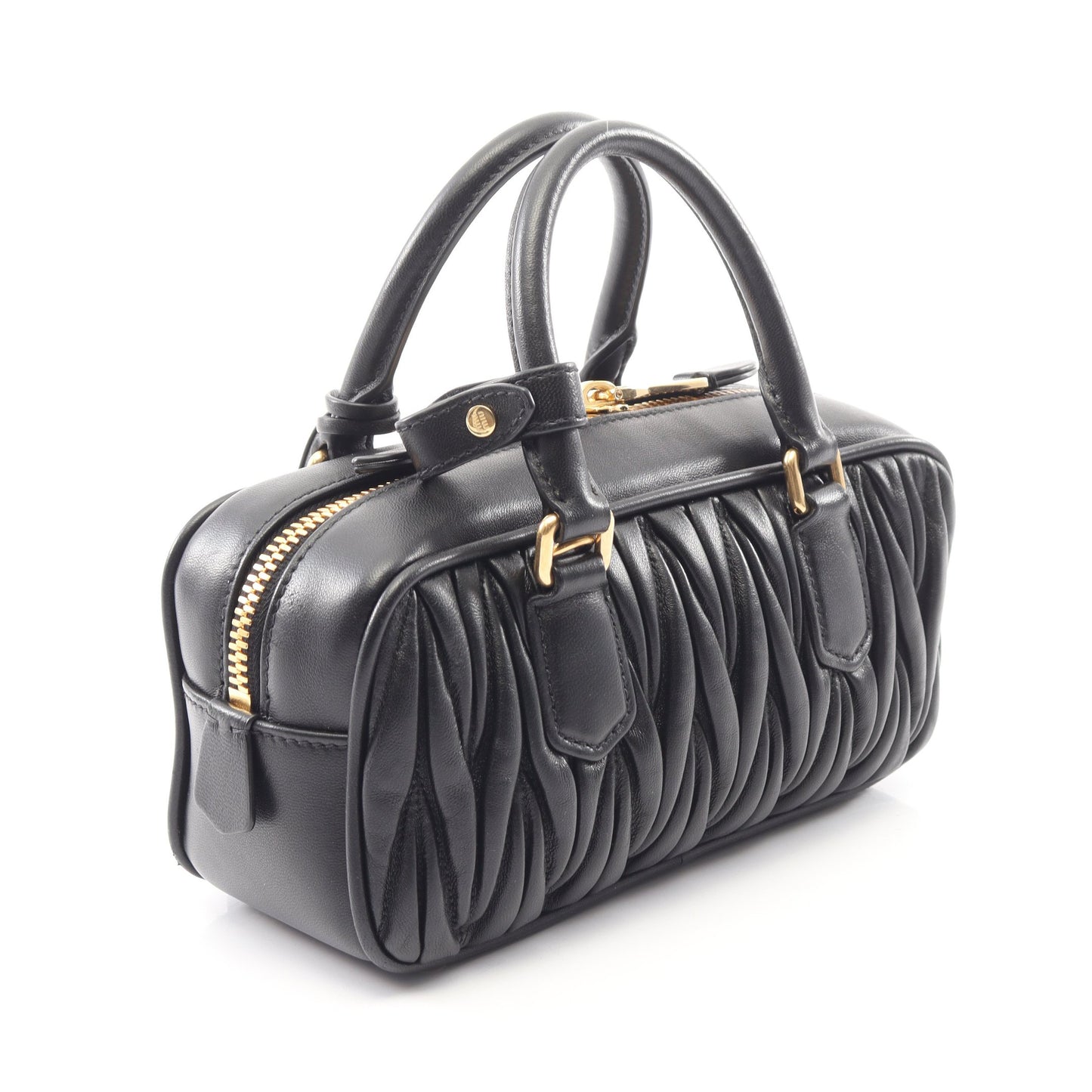 MATELASSE マテラッセ 2WAY ハンドバッグ レザー ブラック ミュウミュウ バッグ miu miu