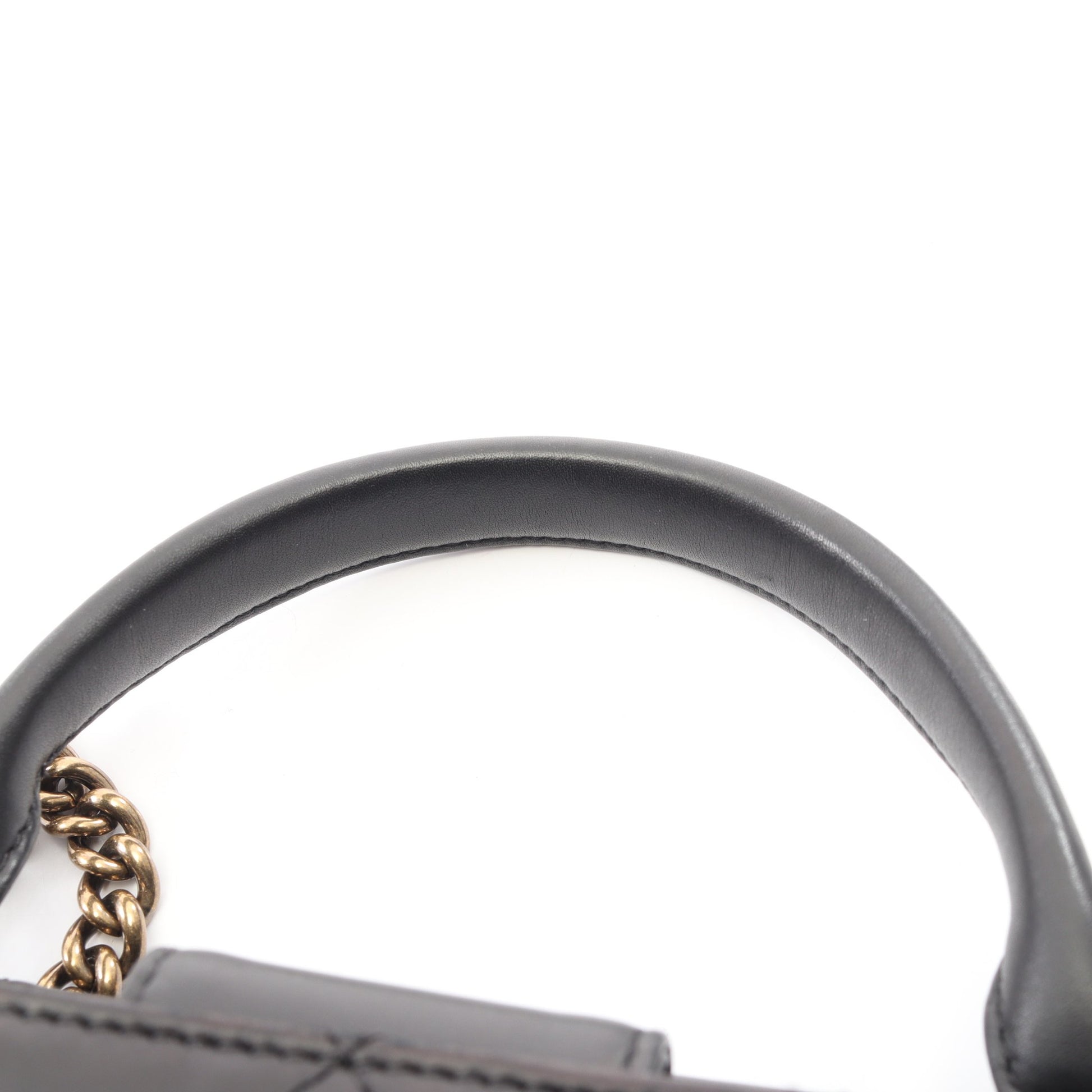 マトラッセ 2WAY チェーンショルダーバッグ レザー ブラック ゴールド金具 シャネル バッグ CHANEL