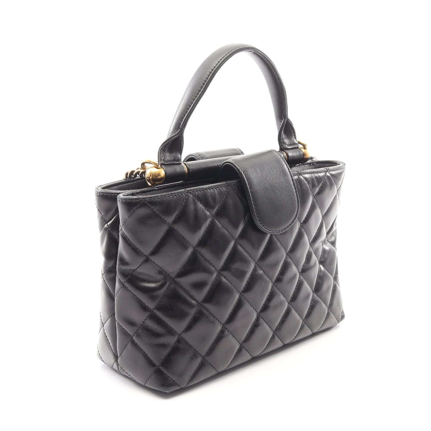 マトラッセ 2WAY チェーンショルダーバッグ レザー ブラック ゴールド金具 シャネル バッグ CHANEL