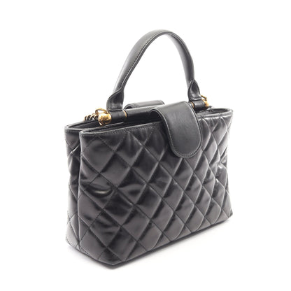 マトラッセ 2WAY チェーンショルダーバッグ レザー ブラック ゴールド金具 シャネル バッグ CHANEL