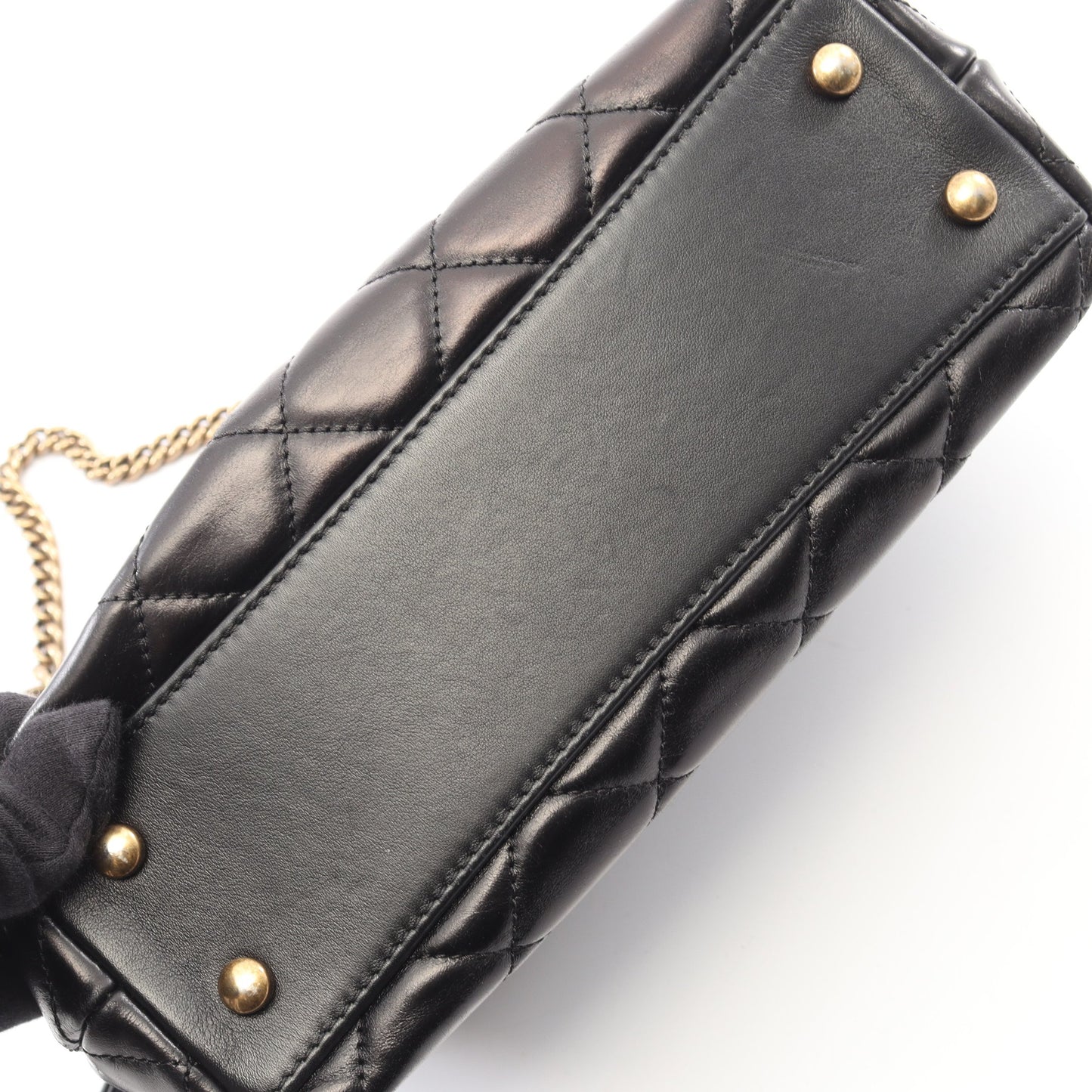 マトラッセ 2WAY チェーンショルダーバッグ レザー ブラック ゴールド金具 シャネル バッグ CHANEL
