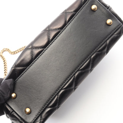 マトラッセ 2WAY チェーンショルダーバッグ レザー ブラック ゴールド金具 シャネル バッグ CHANEL