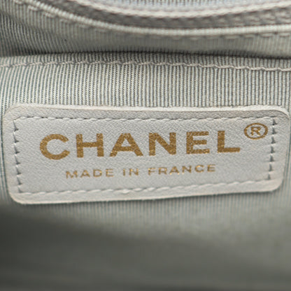 マトラッセ フリル ショルダーバッグ ラムスキン グレー ゴールド金具 シャネル バッグ CHANEL