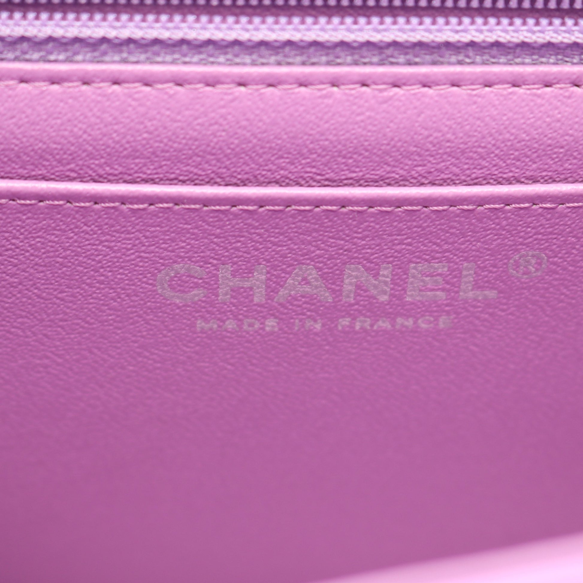 ミニマトラッセ チェーンショルダーバッグ ラムスキン パープル シルバー金具 シャネル バッグ CHANEL
