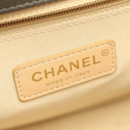 マトラッセ 2WAY チェーンショルダーバッグ キャビアスキン カーキブラウン ゴールド金具 シャネル バッグ CHANEL