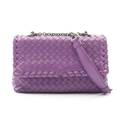 オリンピア イントレチャート チェーンショルダーバッグ レザー パープル ボッテガヴェネタ バッグ BOTTEGA VENETA