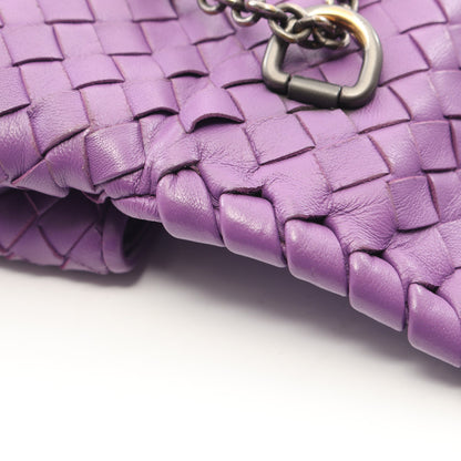 オリンピア イントレチャート チェーンショルダーバッグ レザー パープル ボッテガヴェネタ バッグ BOTTEGA VENETA