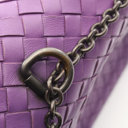 オリンピア イントレチャート チェーンショルダーバッグ レザー パープル ボッテガヴェネタ バッグ BOTTEGA VENETA