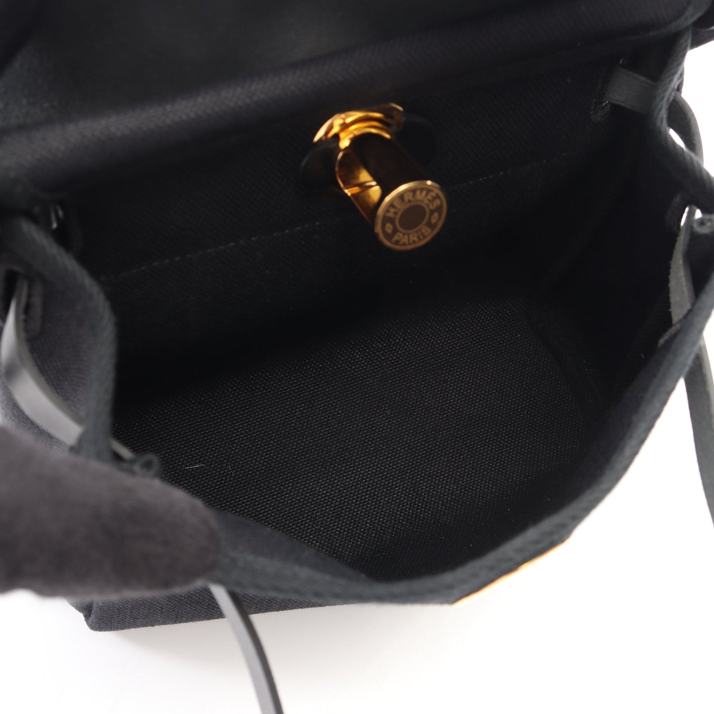 エールバッグジップ ミニ ショルダーバッグ トワルミリタリー ヴァッシュハンター ブラック ゴールド金具 W刻印 エルメス バッグ HERMES