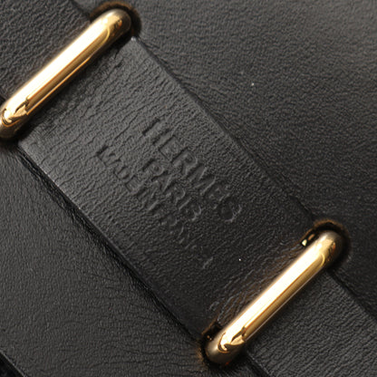 エールバッグジップ ミニ ショルダーバッグ トワルミリタリー ヴァッシュハンター ブラック ゴールド金具 W刻印 エルメス バッグ HERMES