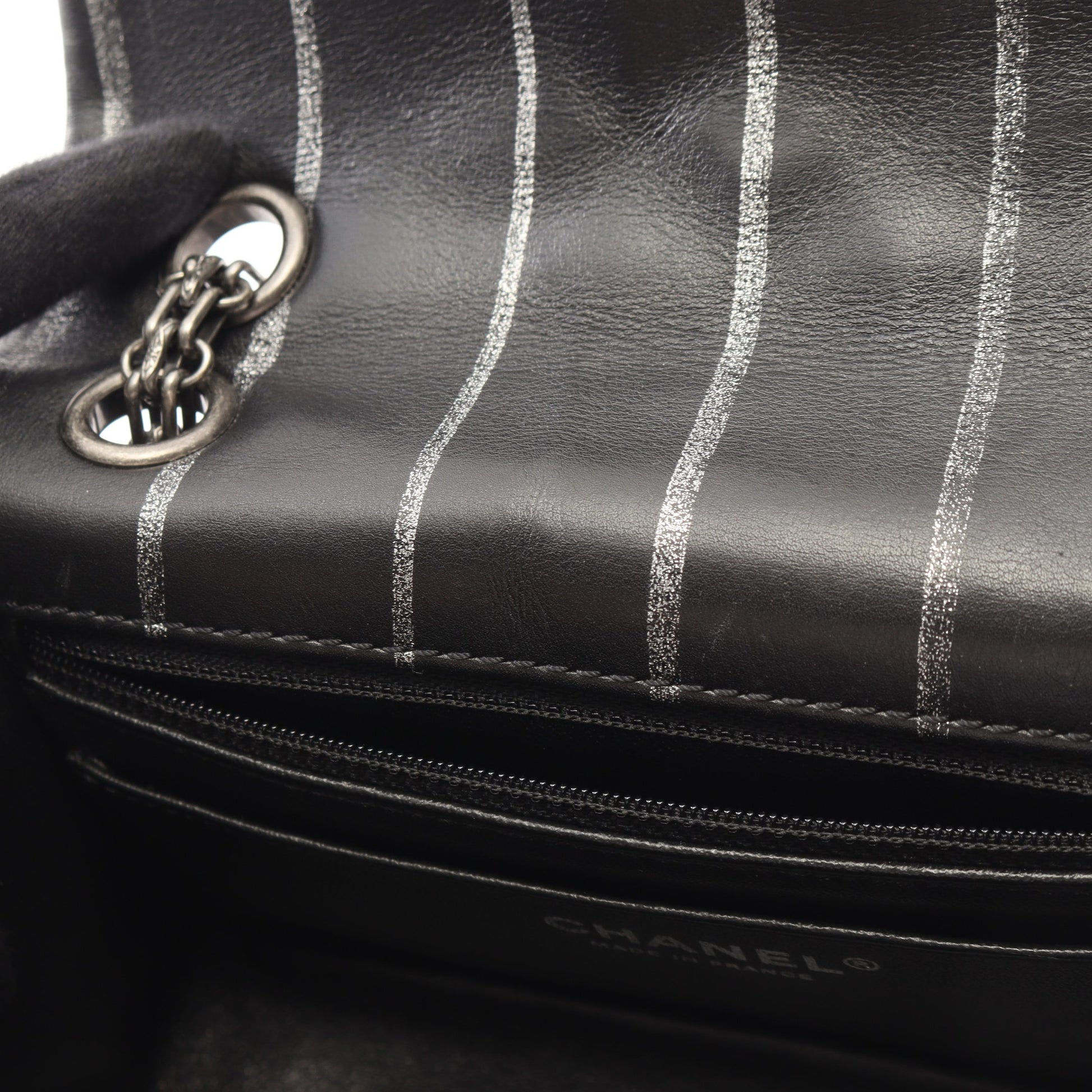 2.55 ミニマトラッセ Wチェーンショルダーバッグ ラムスキン ブラック シルバー金具 シャネル バッグ CHANEL