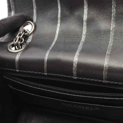 2.55 ミニマトラッセ Wチェーンショルダーバッグ ラムスキン ブラック シルバー金具 シャネル バッグ CHANEL