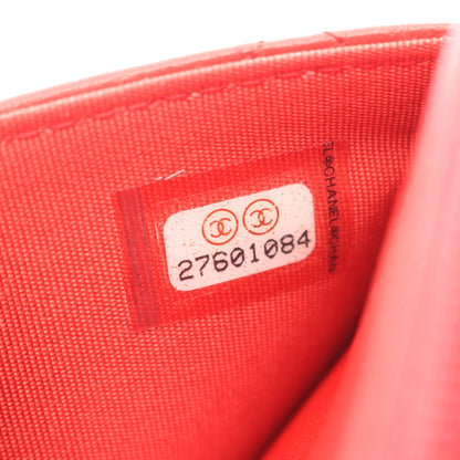 マトラッセ カメリア チェーンウォレット ラムスキン レッド ゴールド金具 シャネル バッグ CHANEL