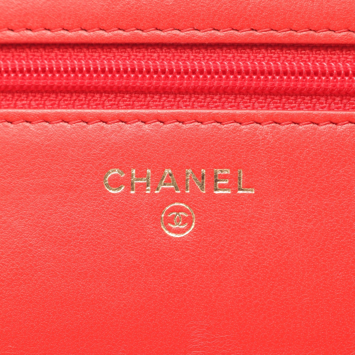 マトラッセ カメリア チェーンウォレット ラムスキン レッド ゴールド金具 シャネル バッグ CHANEL