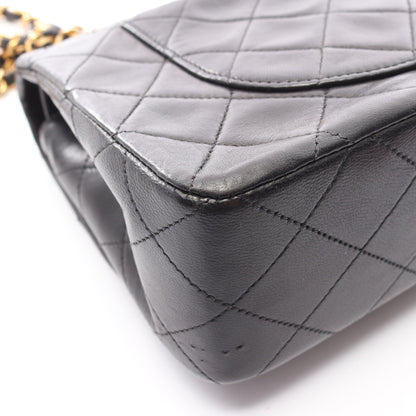 マトラッセ Wフラップ Wチェーンショルダーバッグ ラムスキン ブラック ゴールド金具 シャネル バッグ CHANEL